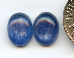 KYANITE AA grade Brazil One Pair 7x9mm Cabochons - Picture 1 of 3
