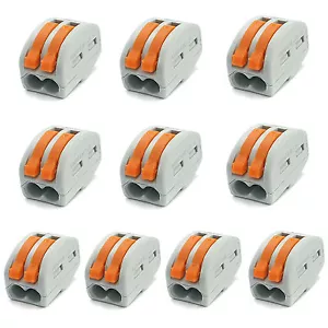 10 piezas Cable de bloque de terminales de resorte 2 cables conductor conector compacto stock en EE. UU. - Imagen 1 de 1