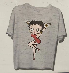 Betty Boop Short Sleeve Crew Neck Graphic T-shirt Heather Gray Women’s - Picture 1 of 1