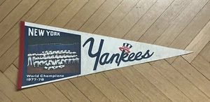 Vintage 1977 NEW YORK YANKEES World Series Champion Felt Pennant-REGGIE/Martin - Picture 1 of 3