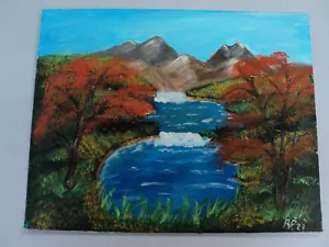 Pittura acrilica 11" x 14" sorgenti di montagna artista locale - Foto 1 di 2
