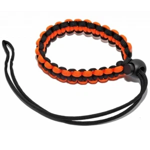 Paracord Camera Wrist Strap Fully Adjustable Braided Orange / Black - Picture 1 of 1
