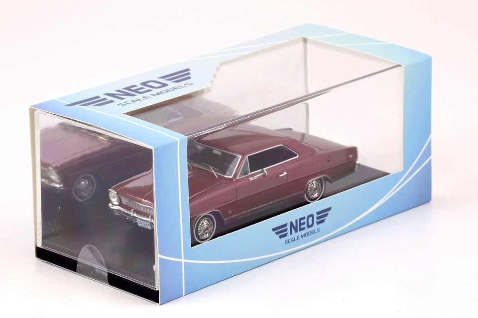 1 43 Neoscale Chevrolet Nova Ss Hard-Top Closed 1966 Dark Red Met NEO47236 Model