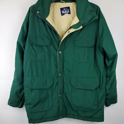 Vintage Woolrich Winter Coat Forrest Green Men's Size Large. Made In USA  - Image 1 of 4