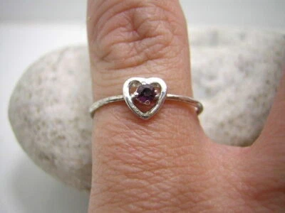 RUBIN HERZ RING IN 925/000 STERLING SILBER VERS. GRÖßEN SONDERPREIS N55 - Bild 1 von 2