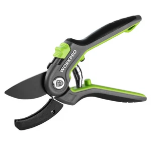 WORKPRO 8-in Anvil Pruning Shears Gardening Hand Pruner w/SK5 Steel Sharp Blades - Picture 1 of 8