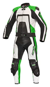 Neue hochwertige Lederkombi Kurzgröße zweiteilig schwarz grün weiß - Bild 1 von 5