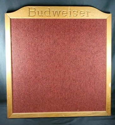 Budweiser Dart Board Mounting Carpet Steel Tip Man Cave 29" Long 30"Tall Vtg Red - Image 1 of 4