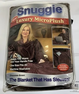 Vintage 1980's Original Snuggie Wearable Fleece Blanket In Brown - Picture 1 of 9