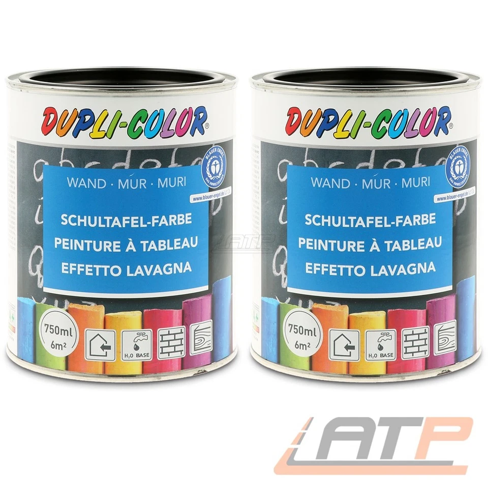 2x 750ml DUPLI COLOR SCHULTAFEL-FARBE SCHWARZ TAFELLACK STREICHLACK TAFEL LACK - Bild 1 von 1