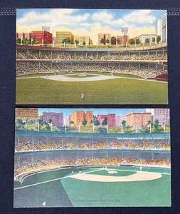 Polo Grounds Linen Postcards New York Giants Vintage Postcards 1930's - Picture 1 of 15