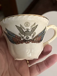 Vintage Tea Cup white house china collection Lincoln Eagle Flag USA America - Picture 1 of 8