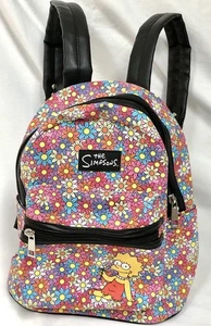 The Simpsons Lisa Floral Retro Mini Backpack Purse -Flowers - 12" Tall - Picture 1 of 14