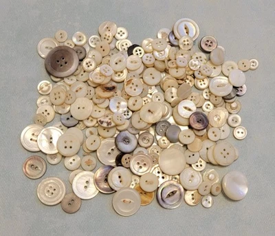 Antique Vtg Mother Of Pearl Button Lot  6oz Sew Through & Shank - Image 1 of 4