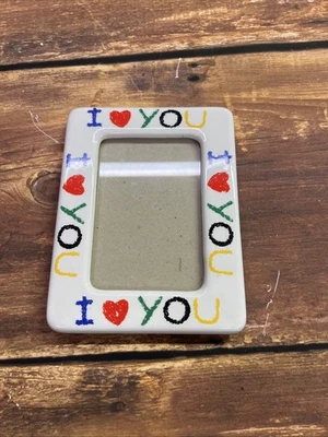 Marco de fotos de cerámica I Love You de colección difícil de encontrar Foto 1 de 2