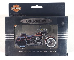 Carte da gioco Harley Davidson 1998 2 mazzi in latta da collezione nuove in scatola vintage - Foto 1 di 8