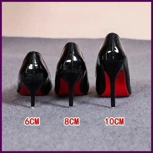 Sexy Parte Inferior Roja Mujeres Tacones Altos Clásicos Damas Bombas Otoño Cuero Vestido Tacón - Imagen 1 de 30