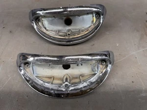1955 Chevy BelAir Park Lamp Light Turn Signal Bezels Trim Housings Parking Nomad - Picture 1 of 15