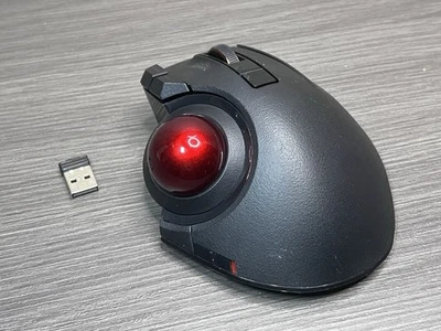 Elecom EX-G Pro Trackball Wireless Mouse Black M-XPT1MR & Receiver - Image 1 of 3