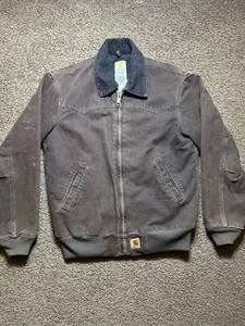 Giacca Santa Fe vintage Carhartt J14 DKB uomo piccola tela marrone sbiadita isolata - Foto 1 di 13