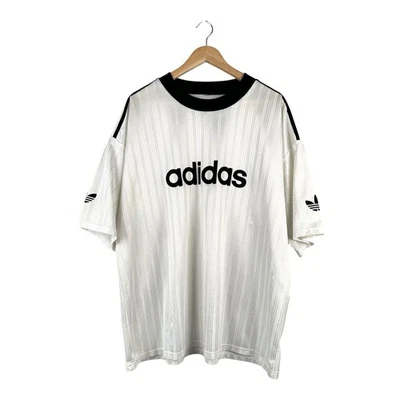 90s Vintage ADIDAS Oversized Jersey White Box Logo - Image 1 of 4