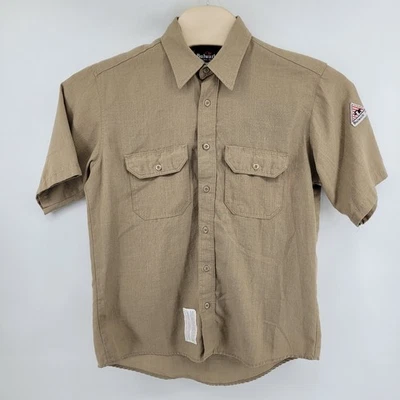 [LEER] Camisa de Trabajo Bulwark FR Resistente al Fuego Bronceado Manga Corta Industrial Para Hombres L Foto 1 de 4