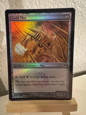 Magic The Gathering: Gold Myr  Foil. Near Mint. - Image 1 of 3
