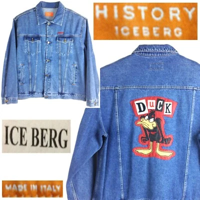 CHAQUETA VAQUERA HISTORY ICEBERG DENIM, CHAQUETA PARA HOMBRE, 100% ALGODÓN, HECHA EN ITALIA Foto 1 de 4