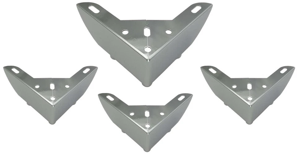 4x Designmöbelfüße Chrom 11x11x5cm – Stabile Metallfüße für Sofa, Tisch, Schrank - Bild 1 von 4