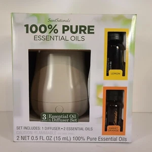 ScentSationals Essential Oils and Diffuser Set-Grey Lemon & Sweet Orange NEW NIB - Picture 1 of 8