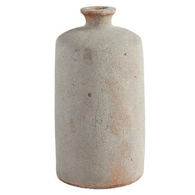 White Terracotta Vase Small for Home & Office Decor - Set of 1 - Bild 1 von 3