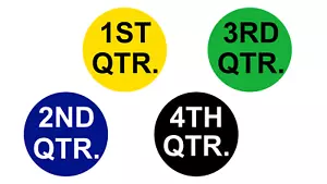 4 RLS - Tutti i 4 quarti (1 RL EA) etichette di inventario trimestrali (2" rotondo, 500/rotolo) - Foto 1 di 3