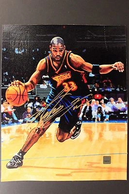 Foto autografiada 16D ANTAWN JAMISON Warriors 2000/01 Topps Reserve 8x10 lienzo  Foto 1 de 2