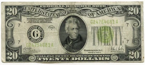 1928-C $20 Federal Reserve Rare Note - Chicago Illinois Bank Currency - E391 - Picture 1 of 2