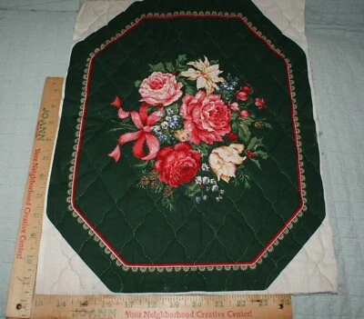 Pre Quilted Flower Bouquet 17 x 13.5"  Panel Cotton Fabric Fast Shipping - Image 1 of 4