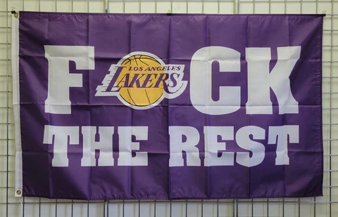 Los Angeles Lakers Flag 3ftx5ft Purple F The Rest Lakers Flag Lakers Banner NBA Cover