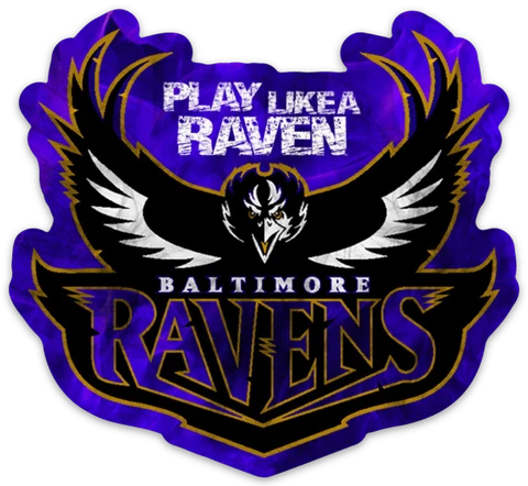 Baltimore Ravens "Play Like A Raven" and Word Logo Type Die-Cut MAGNET Cover