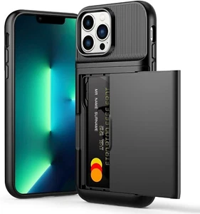 Case for iPhone 13 Pro Max Wallet with Card Holder Anti-Scratch Shockproof Black - Picture 1 of 7