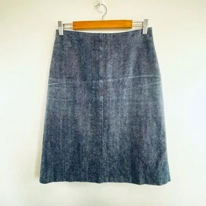 A.P.C. Paris Size 38 (AU 10) Blue Cotton Linen Blend Denim A Line Skirt Designer - Picture 1 of 24