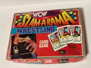 Vintage 1990 WCW Slam-a-Rama Wrestling Card Game - COMPLETE Sting Luger Flair - Picture 1 of 6