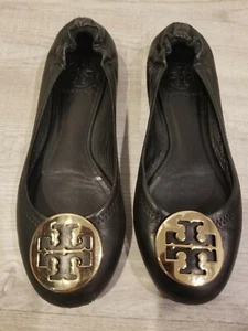 Tory Burch Leder-Flats Damengröße 6 schwarz - Bild 1 von 3