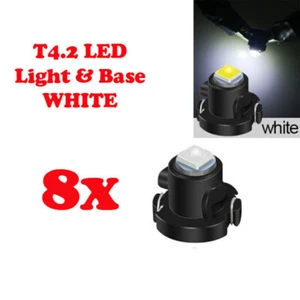 8Pcs T4.2 LED Light Bulbs 12V COB Dashboard Switch Cluster Warning WHITE Colour - Bild 1 von 6