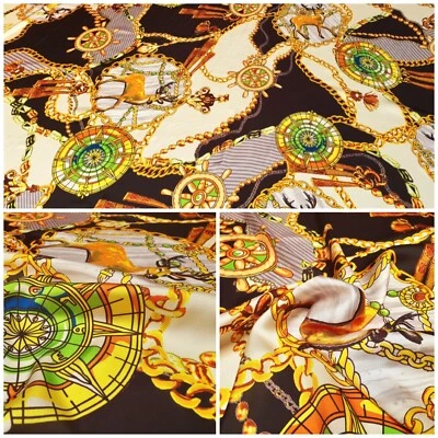 Kleiderstoff Seiden Griff Digital Druck Hochwertig Design Stoff Tuch Strandkleid - Bild 1 von 4