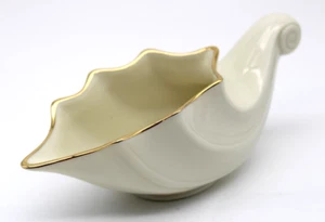 LENOX - Cornucopia Gravy Bowl - 22kt-Gold-Trim/Ivory-White Server/Boat - Picture 1 of 3