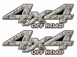 4x4 OFF ROAD Truck Side Decals - Snow Obliteration Buck Skull Camo KA007OR4 - Foto 1 di 2
