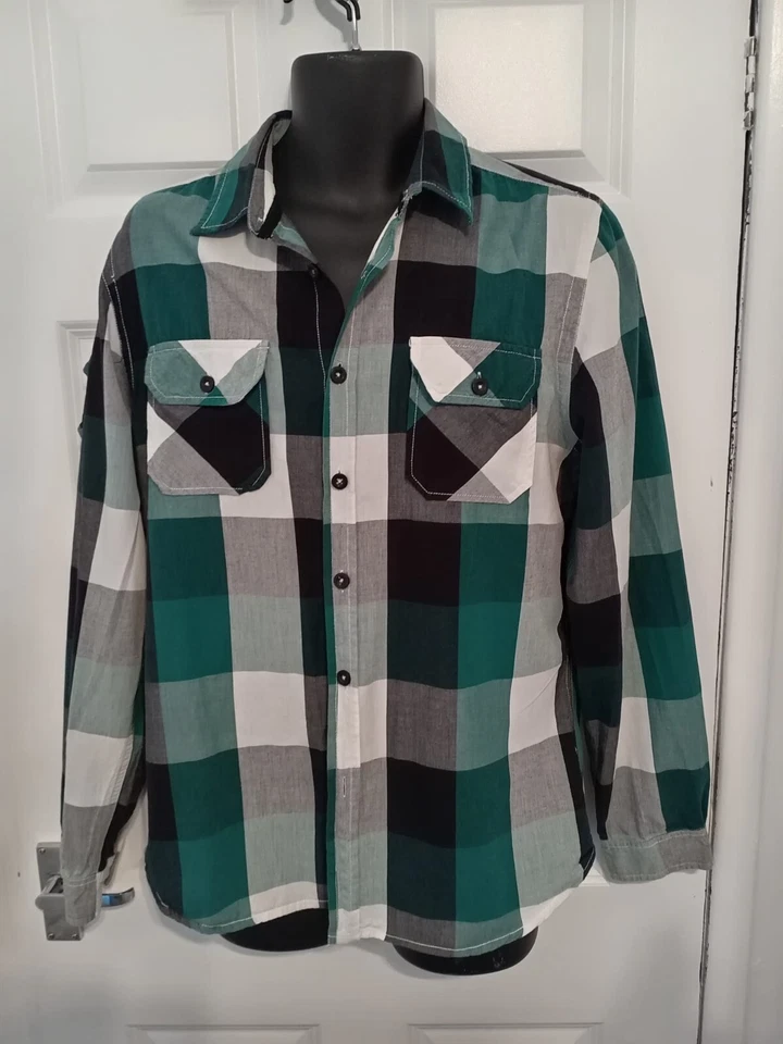 Mens Blue Inc Size L Large Green Mix Long Sleeve Smart Casual Work Shirt - Image 1 of 4