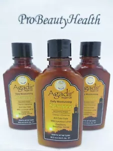 AGADIR ARGAN OIL Daily Moisturizing Shampoo 2.25 oz 3 bottles travel size! - Picture 1 of 2