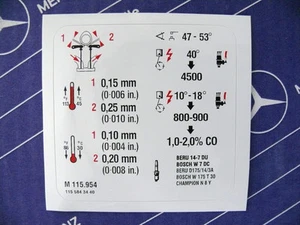 Pegatina motor Mercedes original M115.954 para W123 230 230C 230T - ¡Últimas nuevas! - Imagen 1 de 1