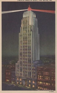 Lincoln Tower, de noche - Fort Wayne, Indiana - lino sin publicar - Imagen 1 de 3