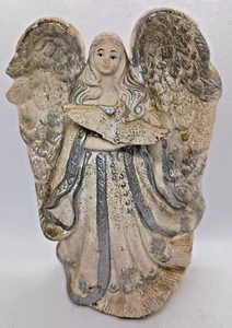Weißer Engel Figur mit Taube - Keramik 6 Zoll - Bild 1 von 4
